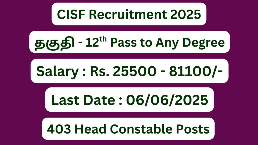 CISF Sports Quota Recruitment 2025 | Apply For 403 Vacancies | Apply Jobs Now