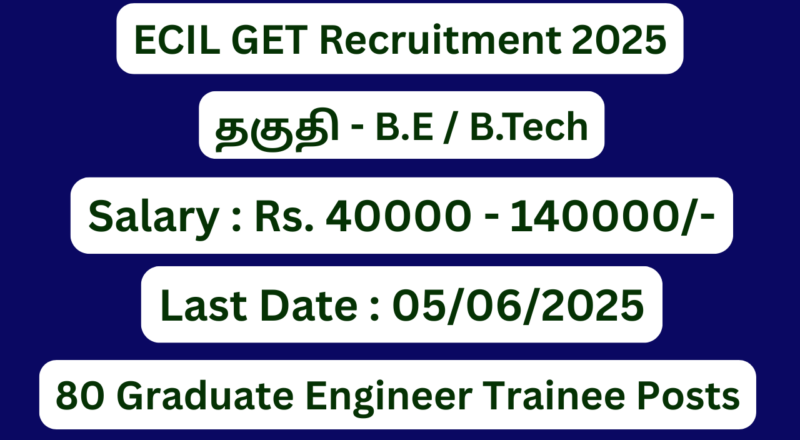 ECIL GET Recruitment 2025 | Apply For 80 Vacancies | Apply Jobs Now