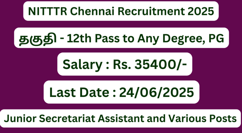 NITTTR Chennai Recruitment 2025 | Apply For 12 Vacancies | Apply Jobs Now