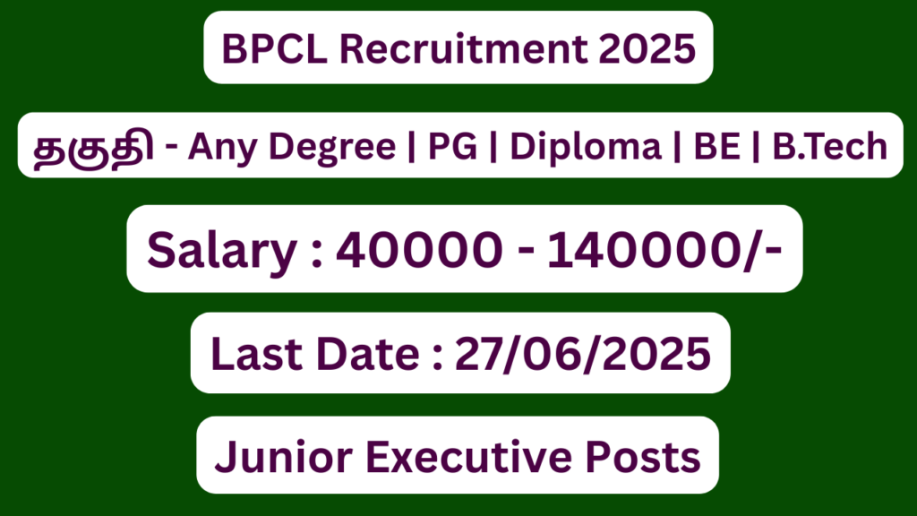 BPCL Recruitment 2025 | Apply For Junior Executive Vacancies | Apply Jobs Now