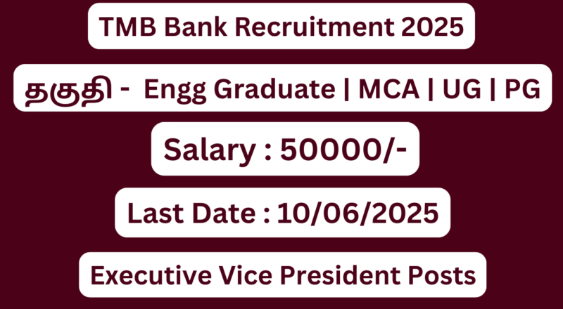 TMB Bank Recruitment 2025 | Apply For Executive Vice President Posts | Apply Jobs Now