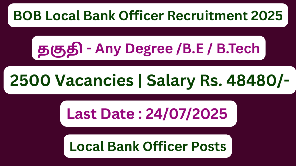 BOB Local Bank Officer Recruitment 2025 | Apply For 2500 Various Vacancies | Apply Jobs Now