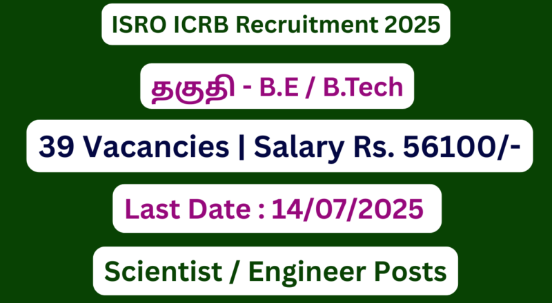 ISRO ICRB Recruitment 2025 | Apply For 39 Vacancies | Apply Jobs Now