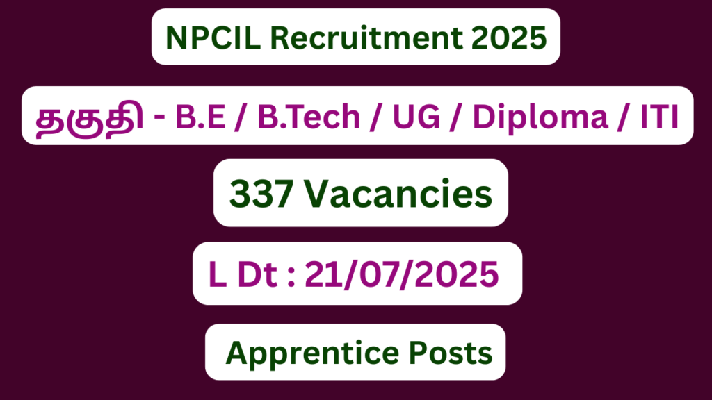 NPCIL Recruitment 2025 | Apply For 337 Various Vacancies | Apply Jobs Now