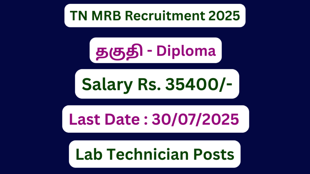 TN MRB Recruitment 2025 | Apply For Various Vacancies | Apply Jobs Now
