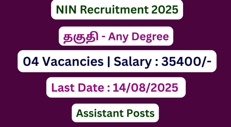 NIN Recruitment 2025 | Apply For 04 Assistant Posts | Apply Jobs Now