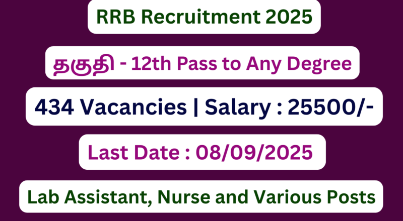 RRB Recruitment 2025 | Apply For 434 Vacancies | Apply Jobs Now