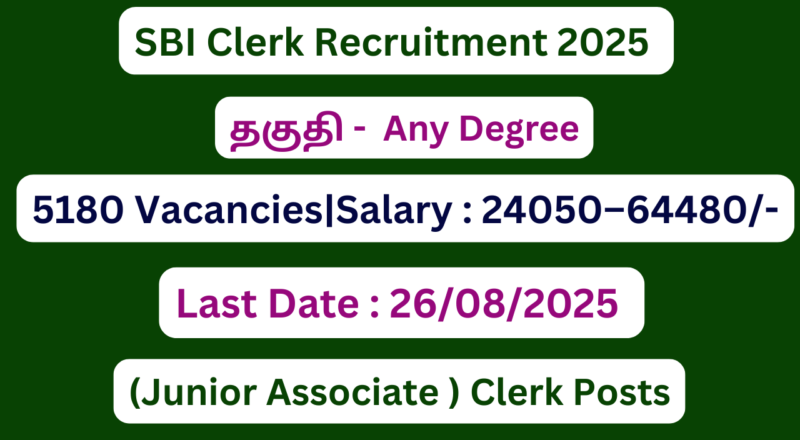 SBI Clerk Recruitment 2025 | Apply For 5180 Vacancies | Apply Jobs Now
