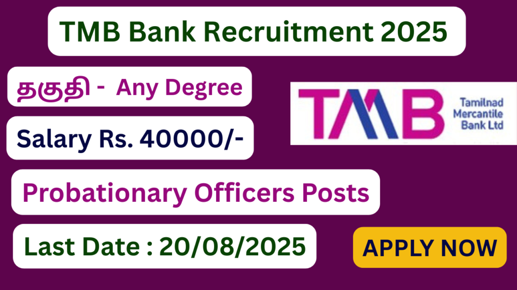 TMB PO Recruitment 2025 | Apply For Various Vacancies | Apply Jobs Now