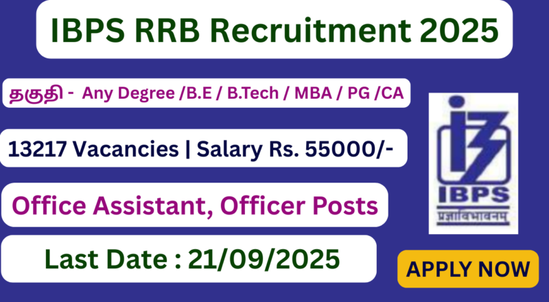 IBPS RRB Recruitment 2025 | 13217 Office Assistant, Officer Posts | Apply Jobs Now