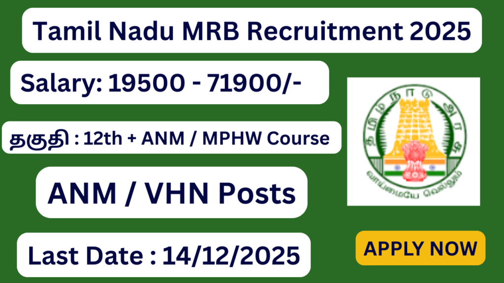 Tamil Nadu MRB Recruitment 2025 Apply for 2147 Vacancies