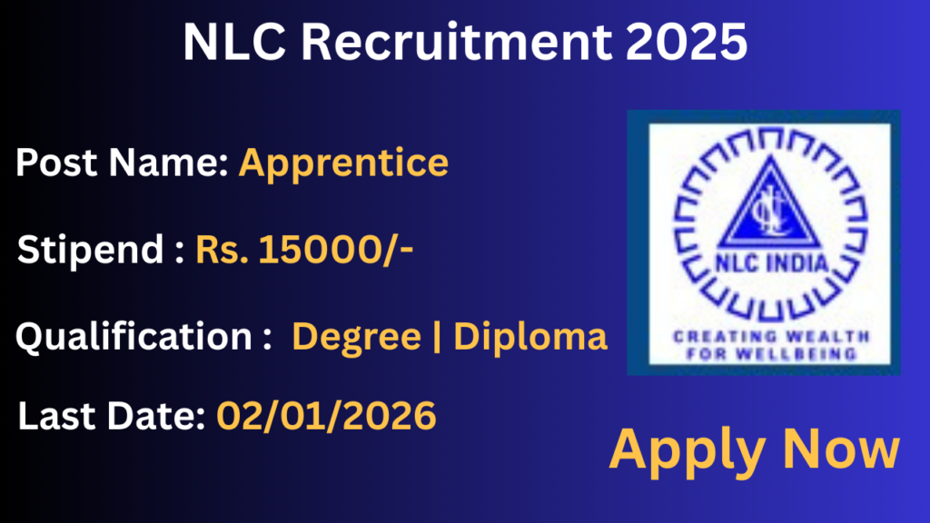 NLC Recruitment 2026 Apply for 575 Apprentice Posts