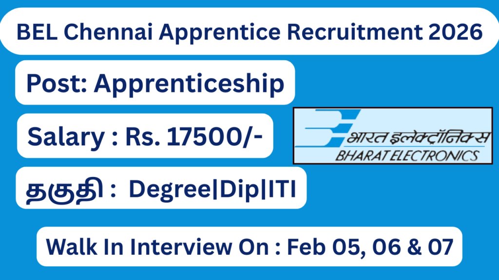 BEL Chennai Apprentice Recruitment 2026 Apply for 99 Vacancies