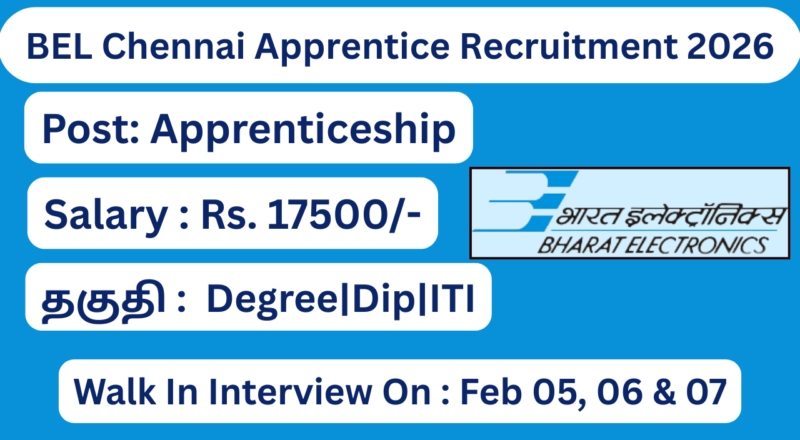 BEL Chennai Apprentice Recruitment 2026 Apply for 99 Vacancies