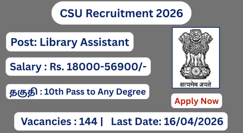 CSU Recruitment 2026 144 Non Teaching Posts; Apply Now!