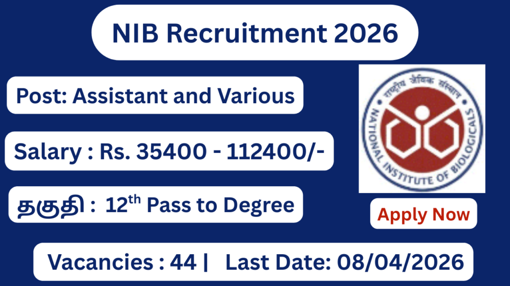 NIB Recruitment 2026 Apply for 44 Assistant and Various Posts; Apply Now!