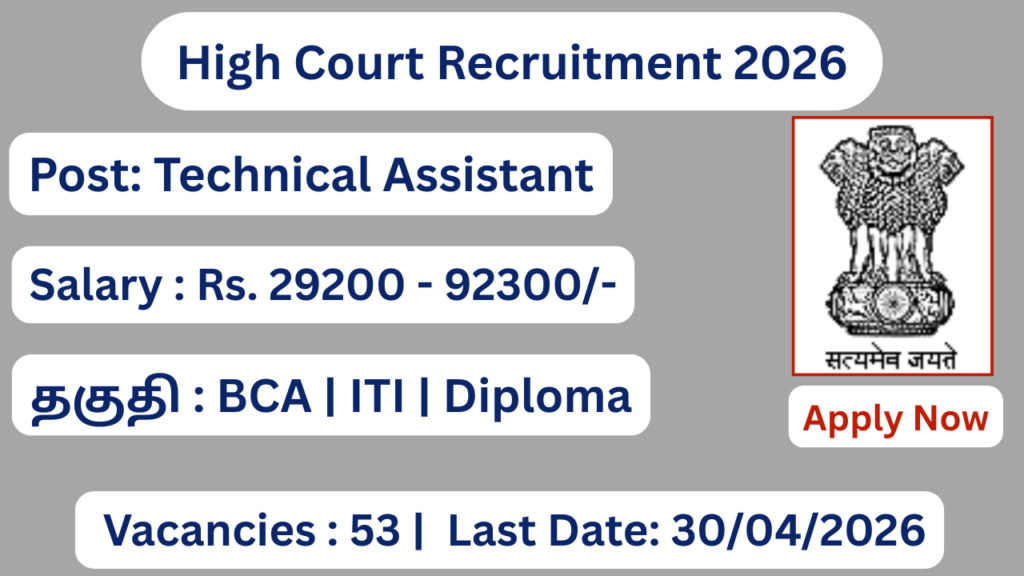 High Court Recruitment 2026 | Salary Rs 29200 to 92300 | Apply Now