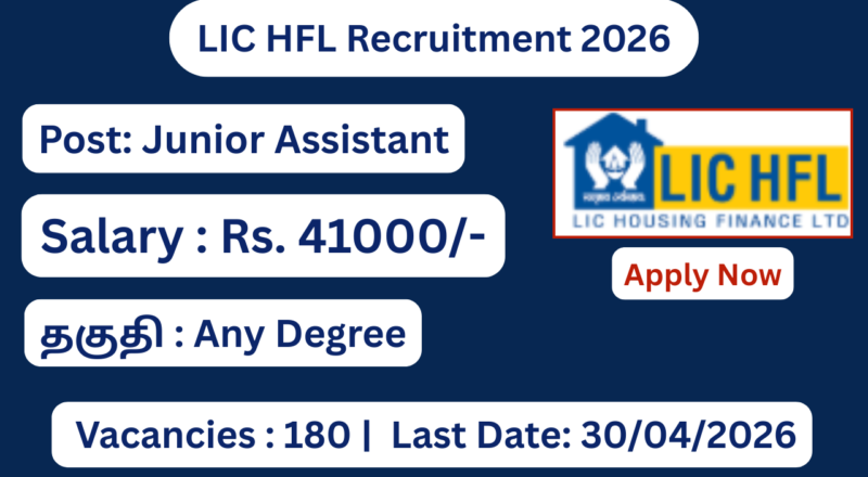 LIC HFL Recruitment 2026 Apply for 180 Junior Assistant Posts; Apply Now!