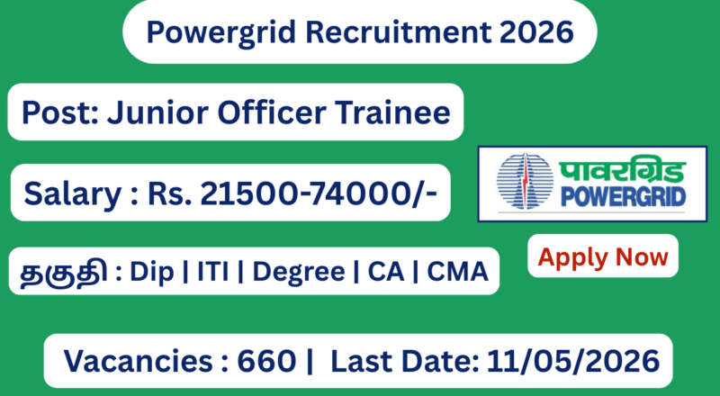 Powergrid Recruitment 2026 Apply for 660 Vacancies; Apply Now!