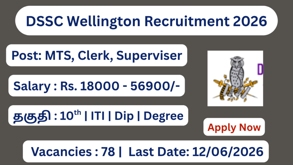 DSSC Wellington Recruitment 2026 Apply for 78 Group C Vacancies; Apply Now!