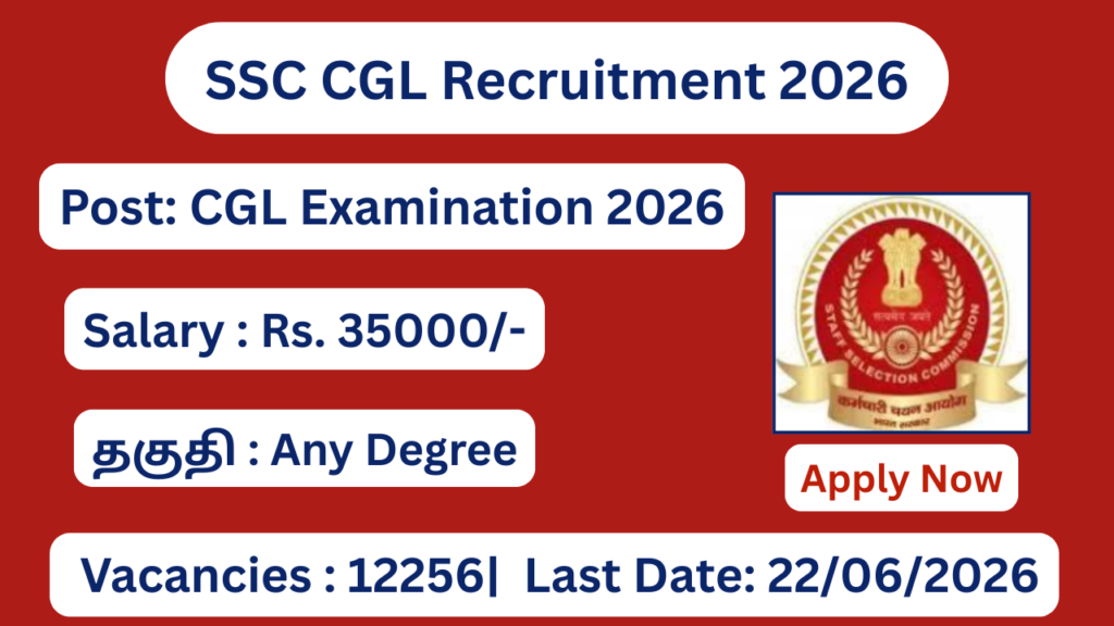 SSC CGL Recruitment 2026 Apply for 12256 Vacancies; Apply Online!