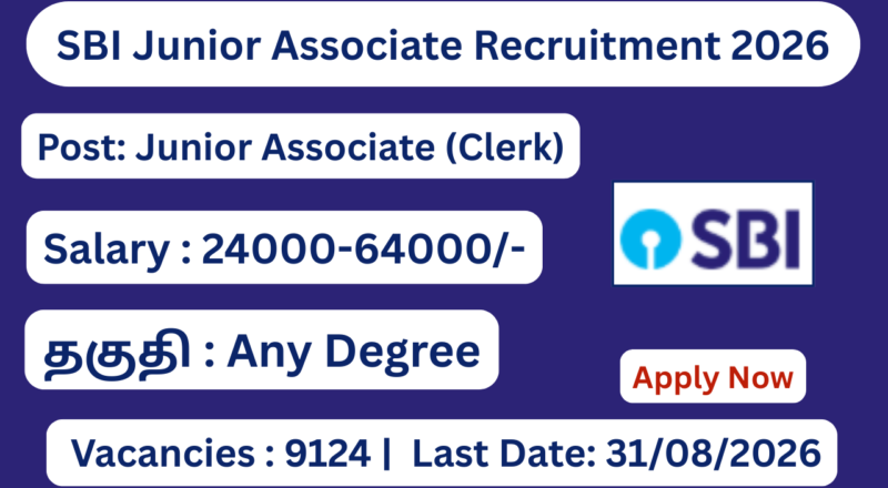 SBI Junior Associate Recruitment 2026 Apply for 9124 Clerk Posts; Apply Online!