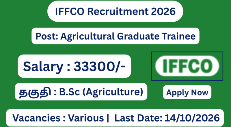 IFFCO Recruitment 2026 Apply for Agriculture Graduate Trainee (AGT) Posts; Apply Now!