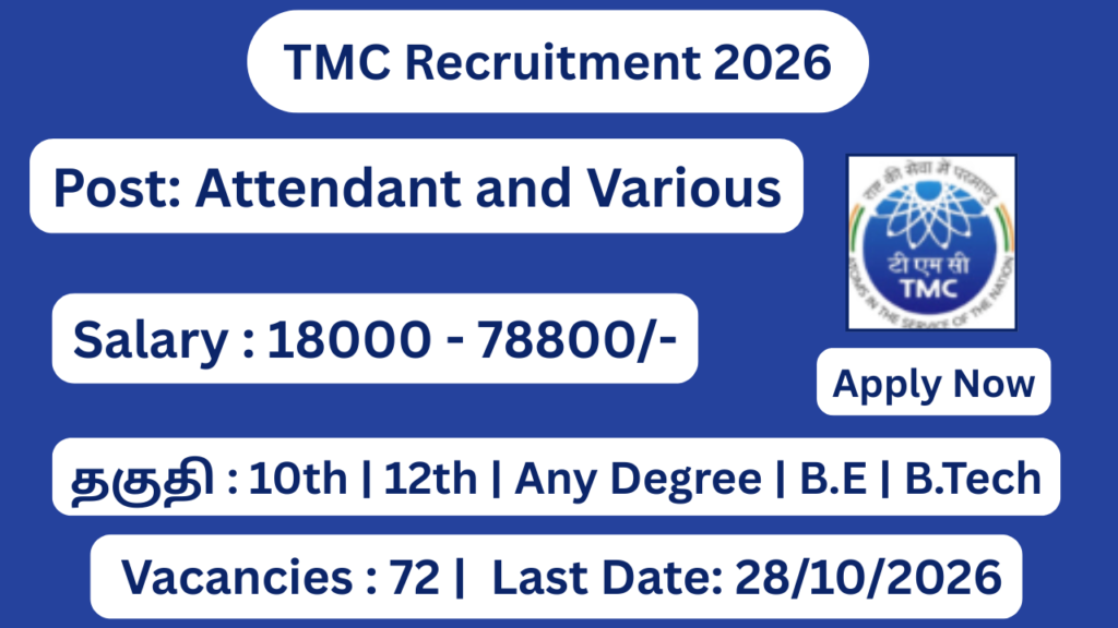 TMC Recruitment 2026 Apply for 57 UDC, AO Posts; Apply Online!