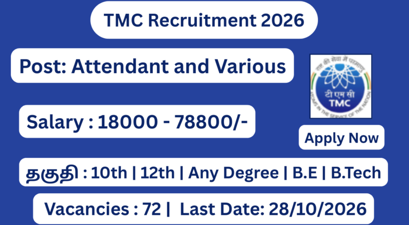 TMC Recruitment 2026 Apply for 57 UDC, AO Posts; Apply Online!